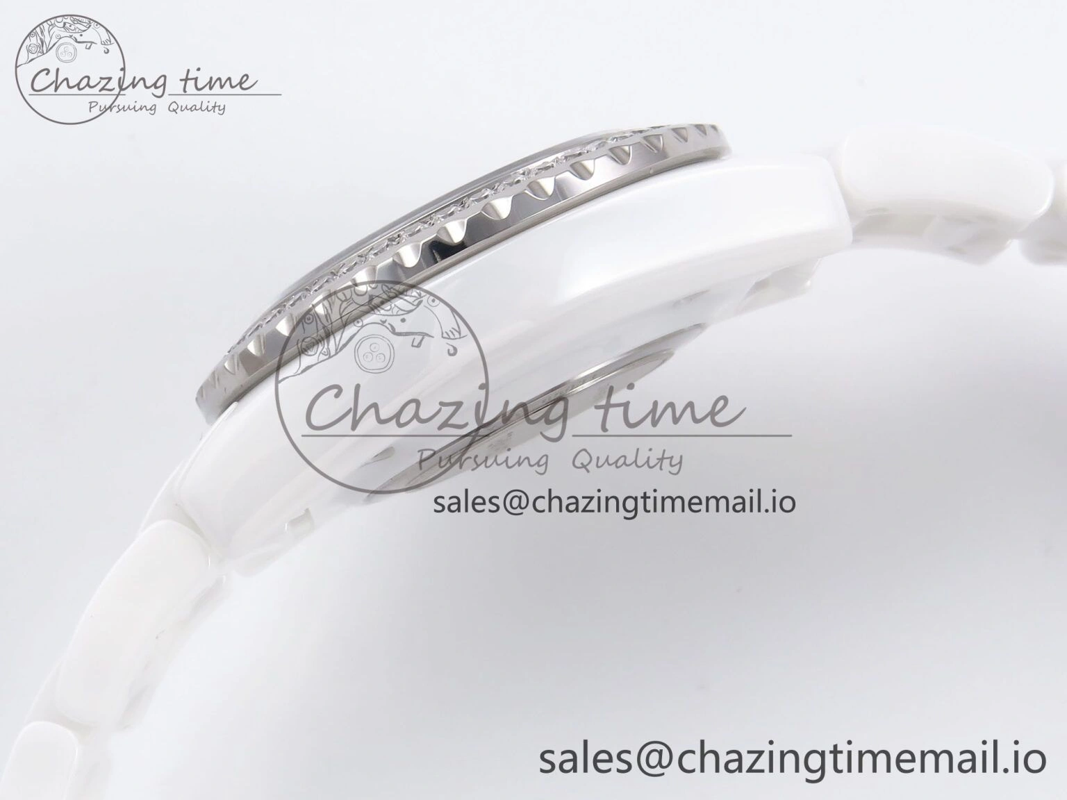 J13 33mm XF 1:1 Best Edition White Korea Ceramic White Diamonds Dial Diamonds Bezel on Bracelet Swiss Quartz
