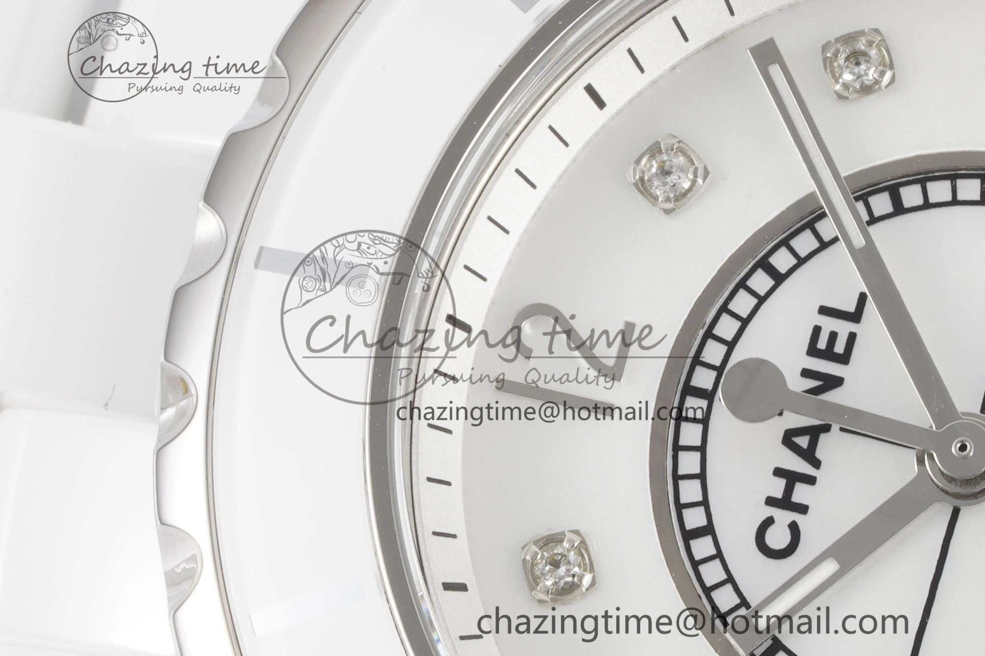 J13 33mm XF 1:1 Best Edition White Korea Ceramic White No Date Diamonds Dial on Bracelet Swiss Quartz