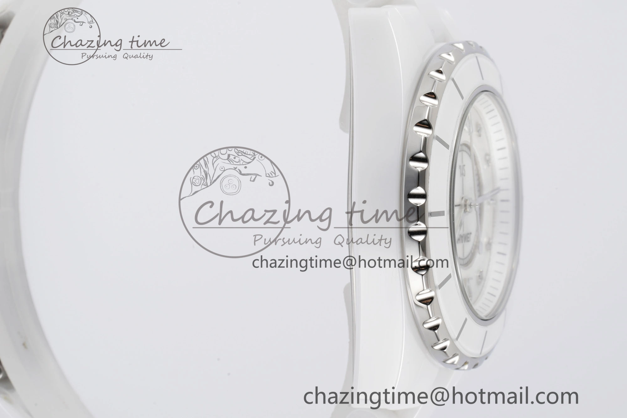 J13 33mm XF 1:1 Best Edition White Korea Ceramic White No Date Diamonds Dial on Bracelet Swiss Quartz