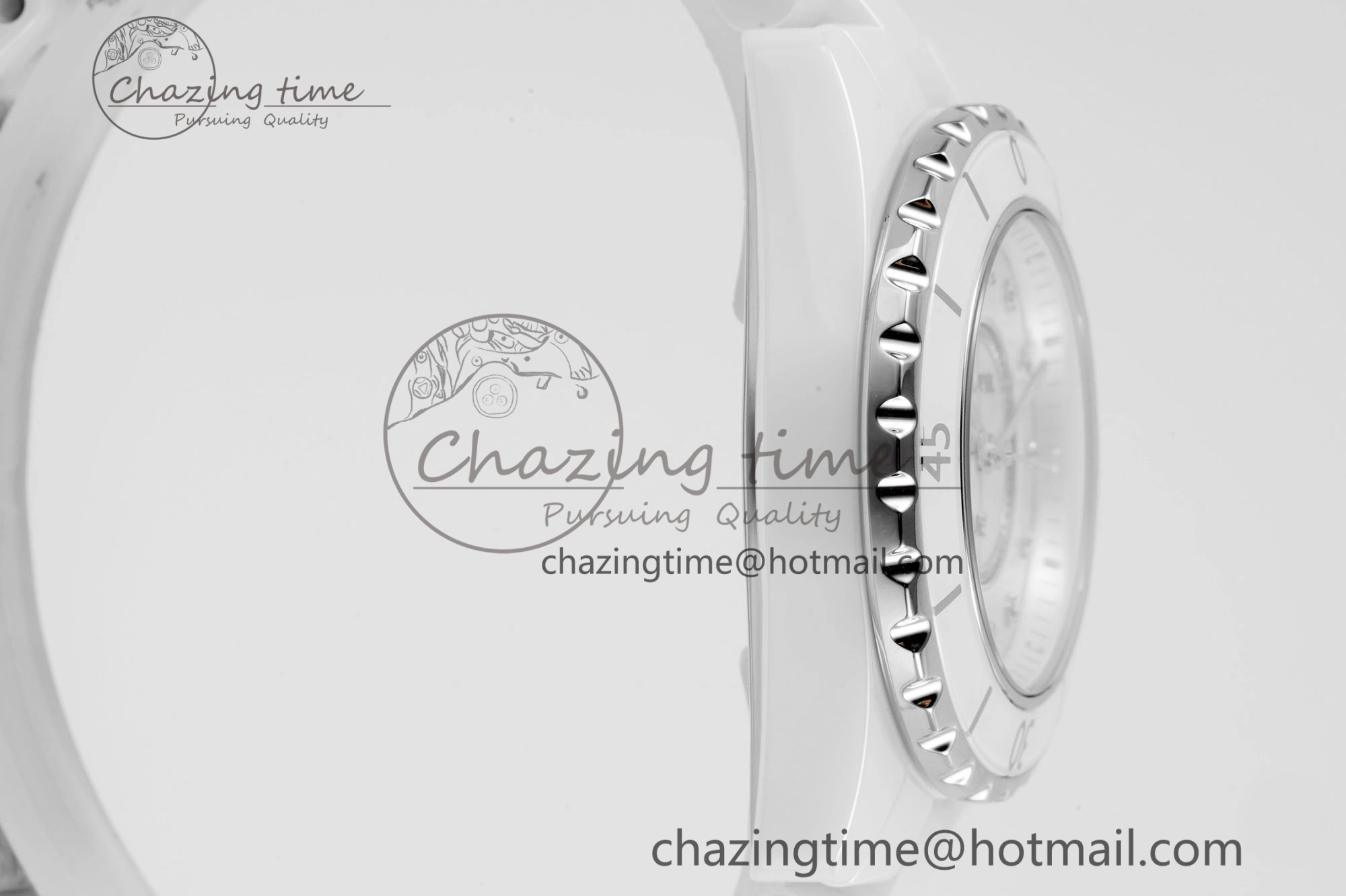 J13 33mm XF 1:1 Best Edition White Korea Ceramic White No Date Diamonds Dial on Bracelet Swiss Quartz
