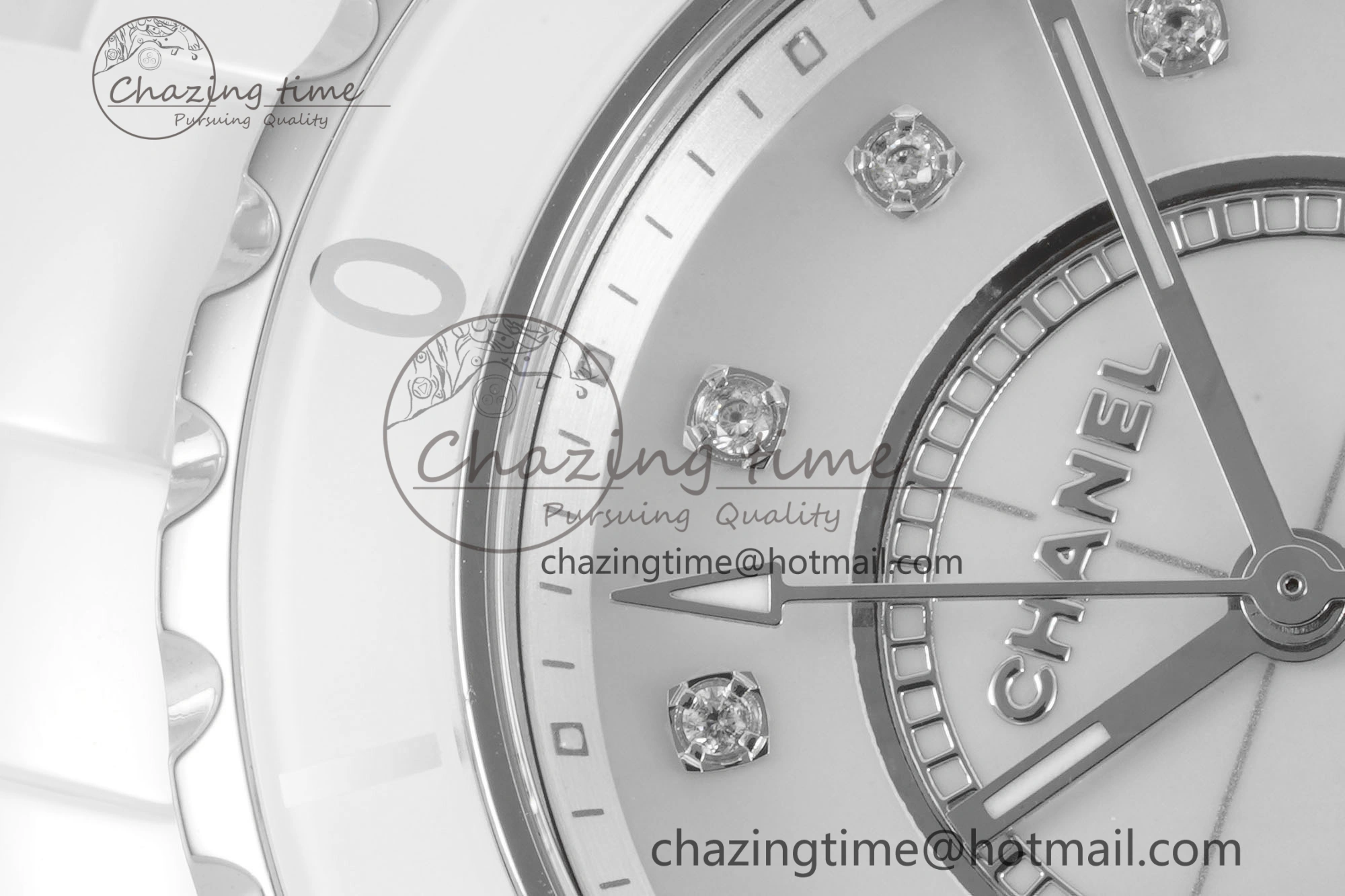 J13 33mm XF 1:1 Best Edition White Korea Ceramic White No Date Diamonds Dial on Bracelet Swiss Quartz