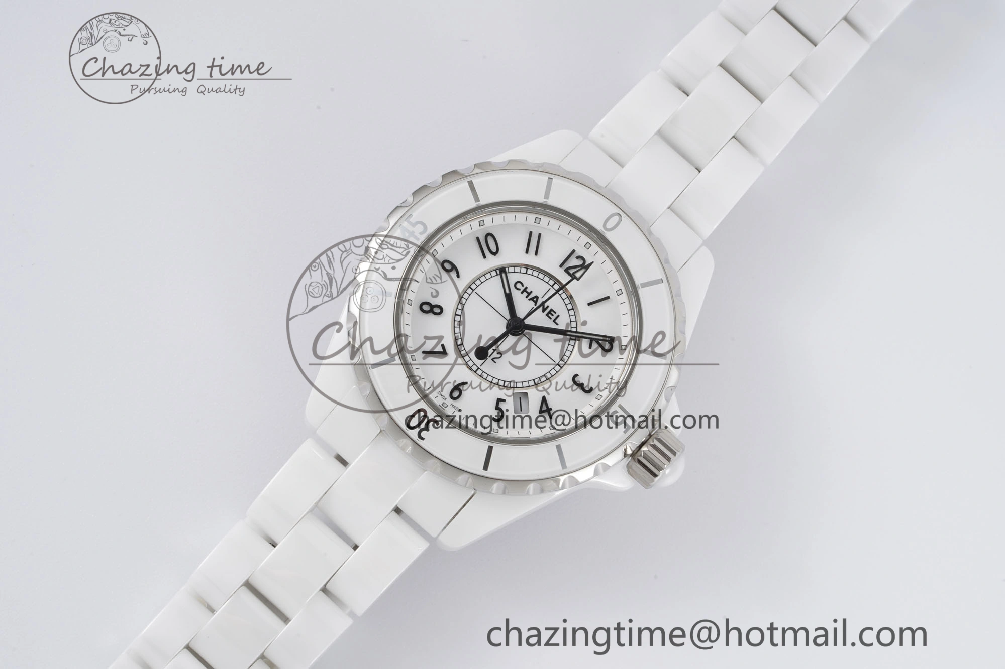 J13 33mm XF 1:1 Best Edition White Korea Ceramic White Numeral Dial on Bracelet Swiss Quartz
