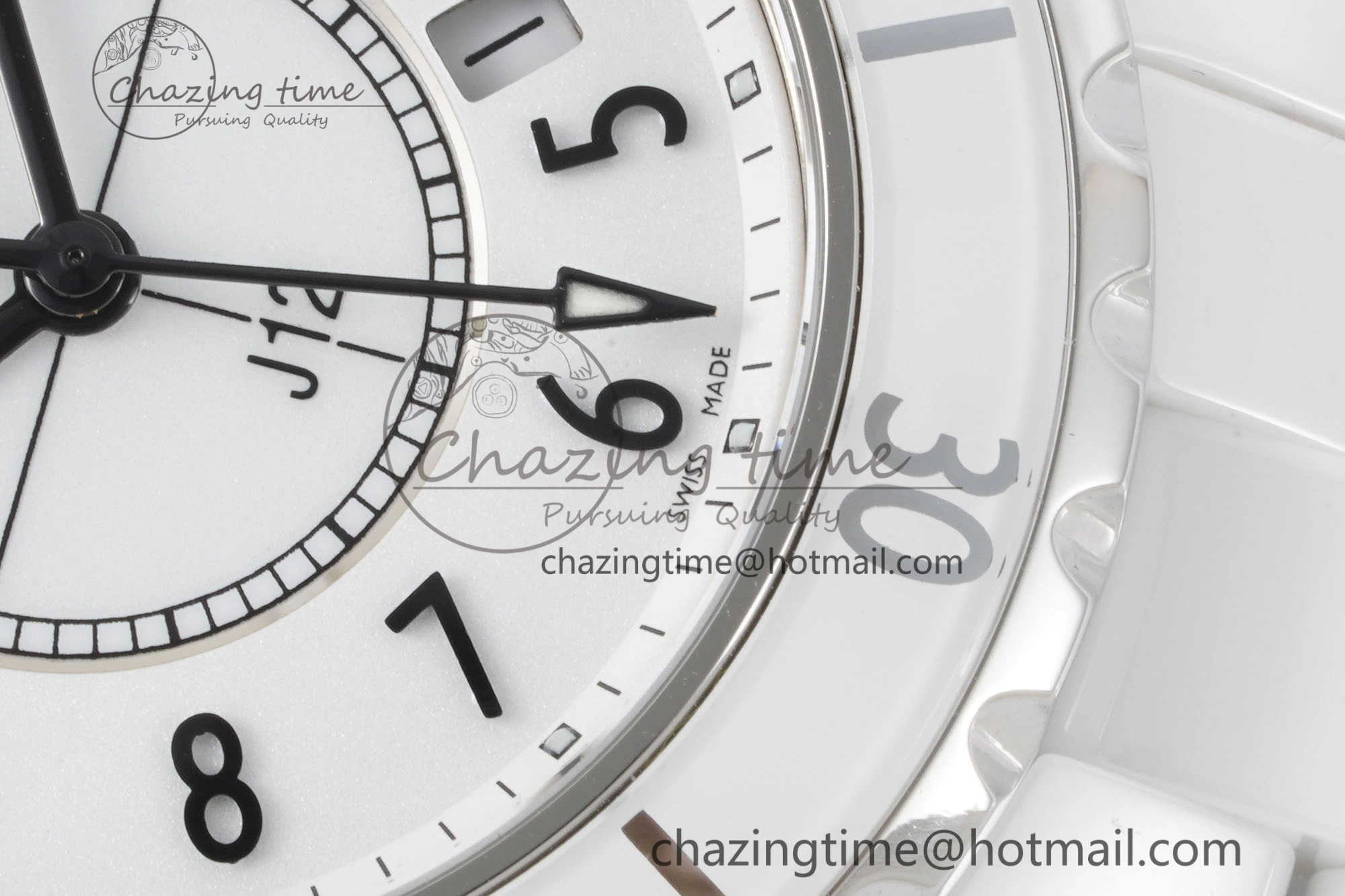 J13 33mm XF 1:1 Best Edition White Korea Ceramic White Numeral Dial on Bracelet Swiss Quartz