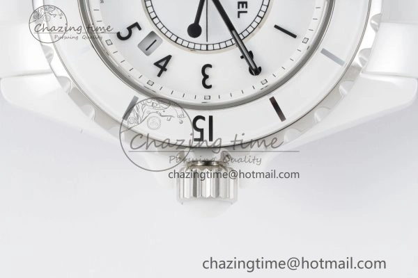 J13 33mm XF 1:1 Best Edition White Korea Ceramic White Numeral Dial on Bracelet Swiss Quartz