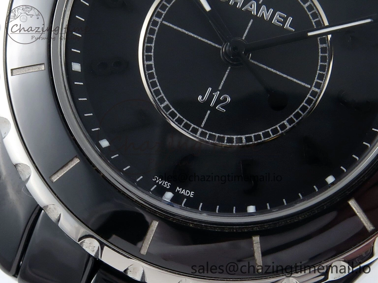 J13 38mm Black Ceramic HTF 1:1 Best Edition Black Dial on Bracelet Swiss Quartz