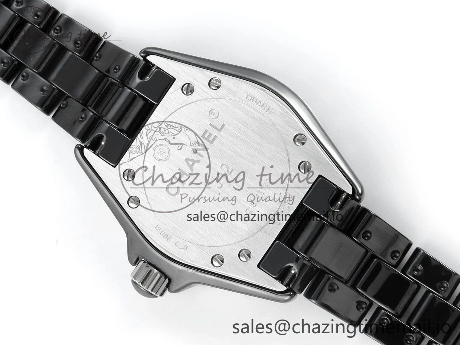 J13 38mm Black Ceramic HTF 1:1 Best Edition Black Dial on Bracelet Swiss Quartz