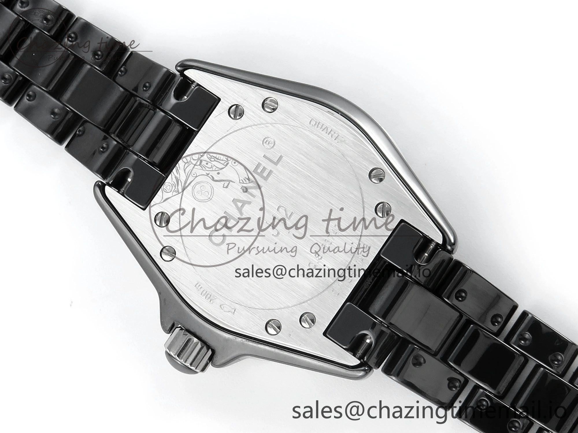 J13 38mm Black Ceramic HTF 1:1 Best Edition Black Dial on Bracelet Swiss Quartz