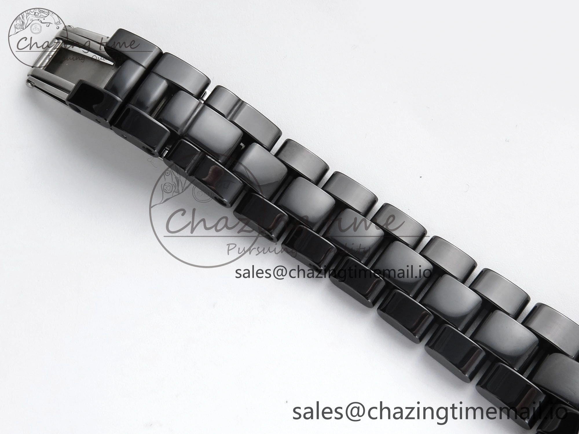 J13 38mm Black Ceramic HTF 1:1 Best Edition Black Dial on Bracelet Swiss Quartz