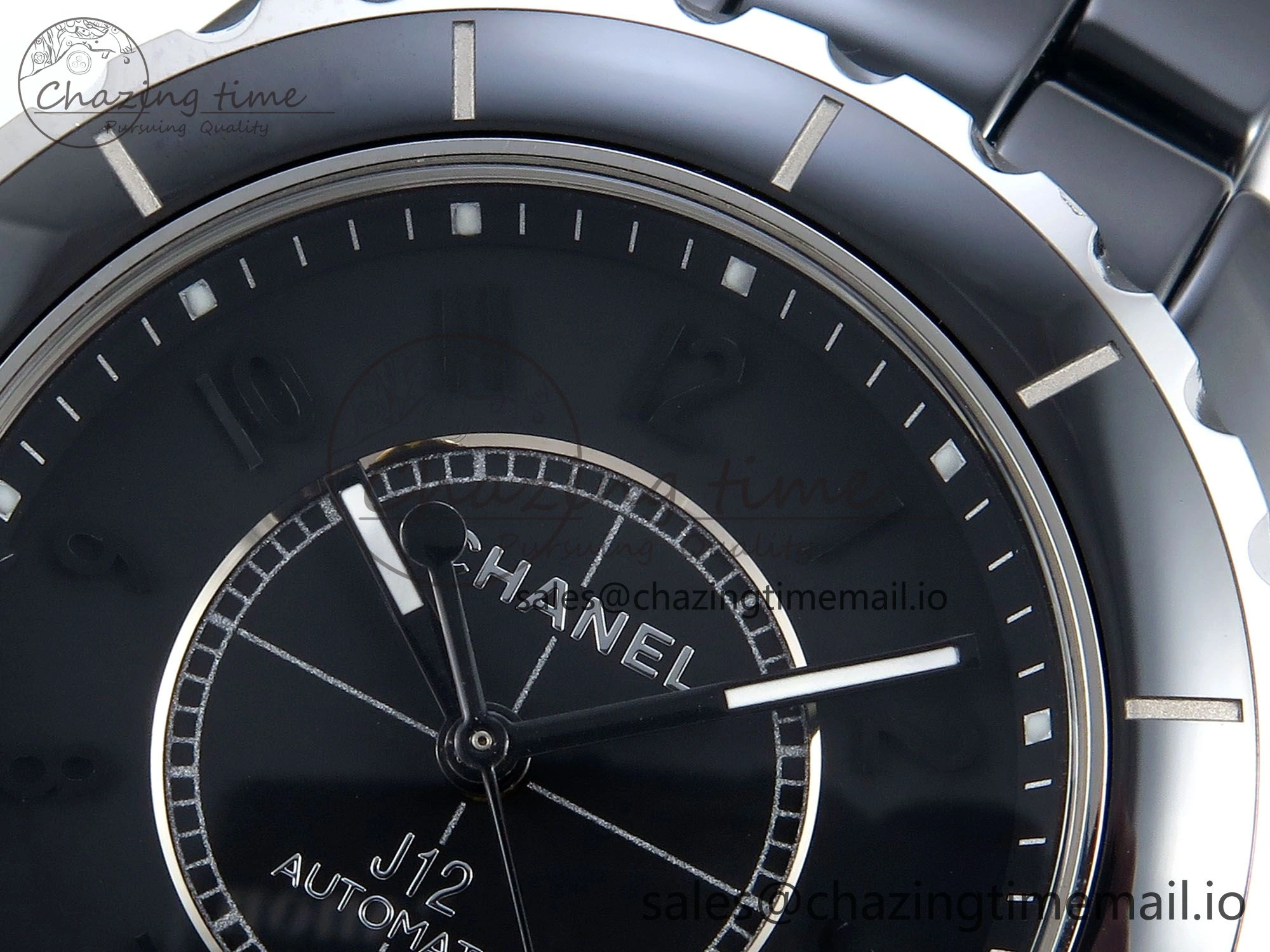 J13 38mm Black Ceramic HTF 1:1 Best Edition Black Numbers Dial on Bracelet A2892
