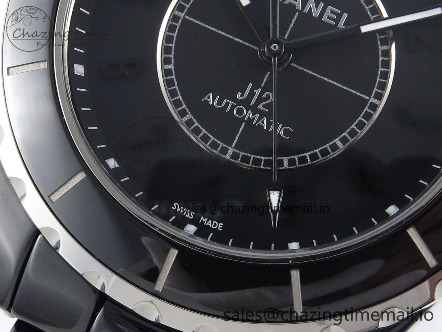 J13 38mm Black Ceramic HTF 1:1 Best Edition Black Numbers Dial on Bracelet A2892