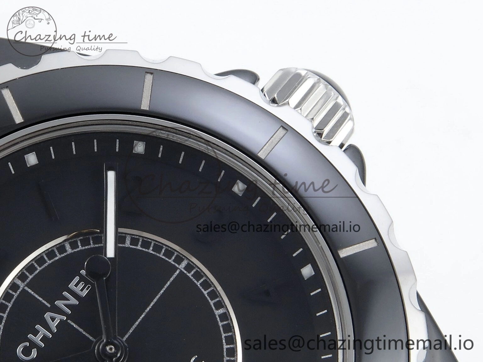 J13 38mm Black Ceramic HTF 1:1 Best Edition Black Numbers Dial on Bracelet A2892