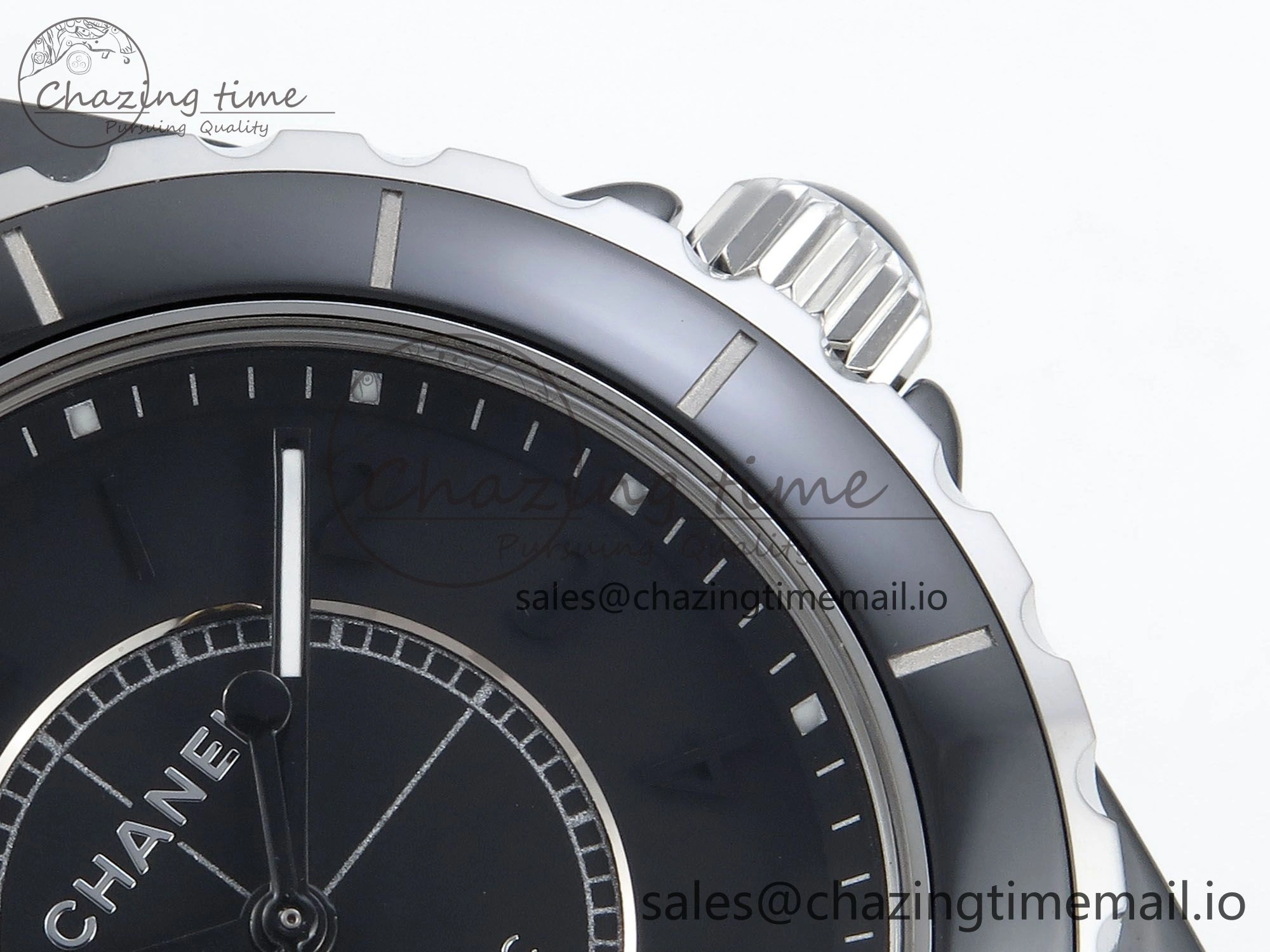 J13 38mm Black Ceramic HTF 1:1 Best Edition Black Numbers Dial on Bracelet A2892
