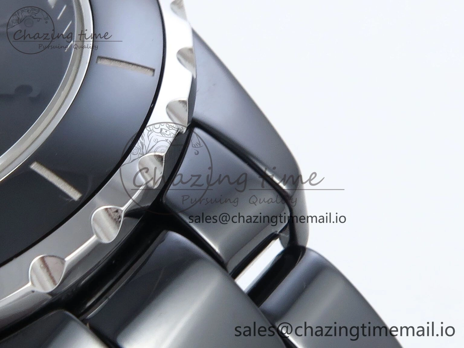 J13 38mm Black Ceramic HTF 1:1 Best Edition Black Numbers Dial on Bracelet A2892