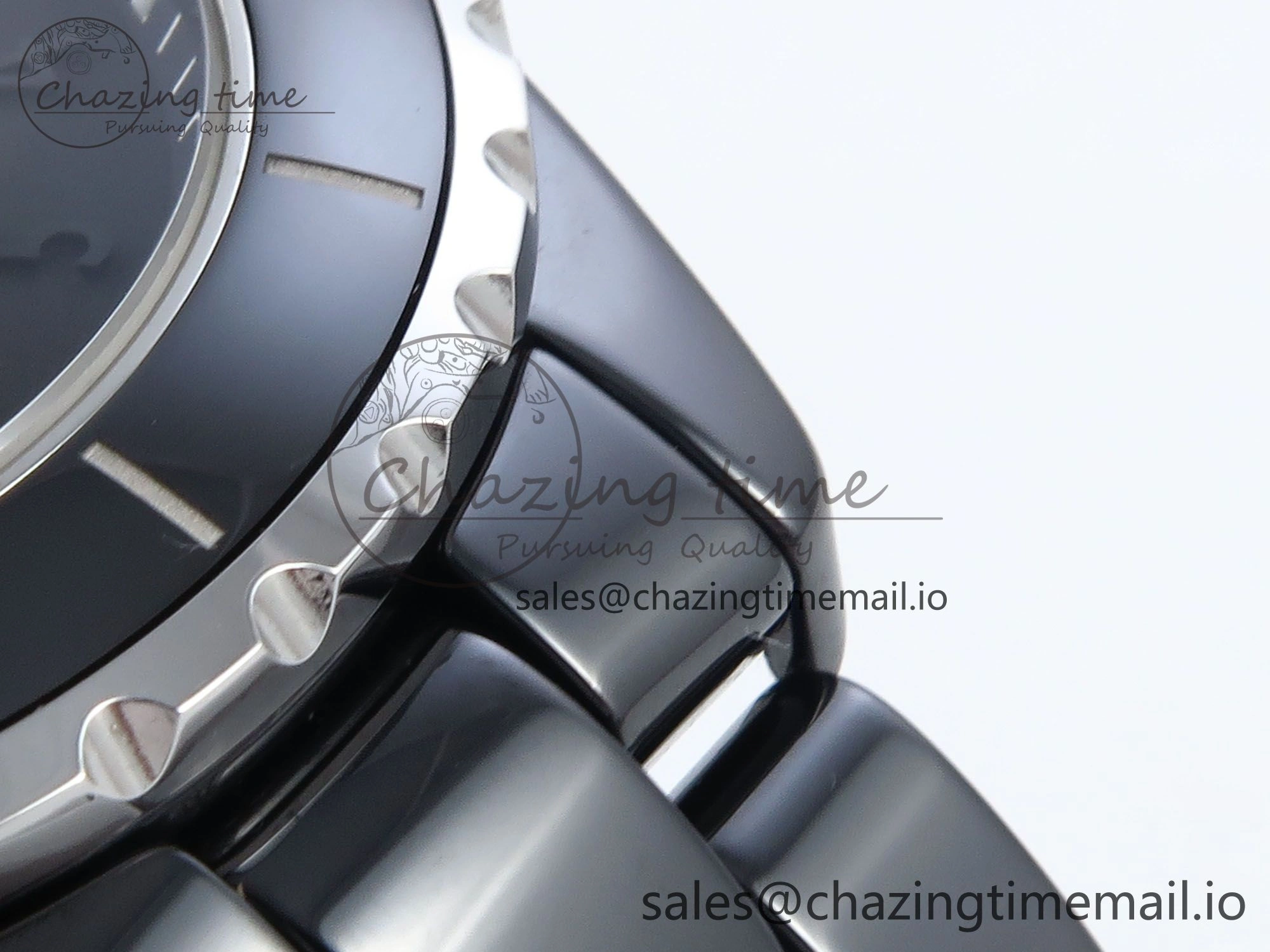 J13 38mm Black Ceramic HTF 1:1 Best Edition Black Numbers Dial on Bracelet A2892