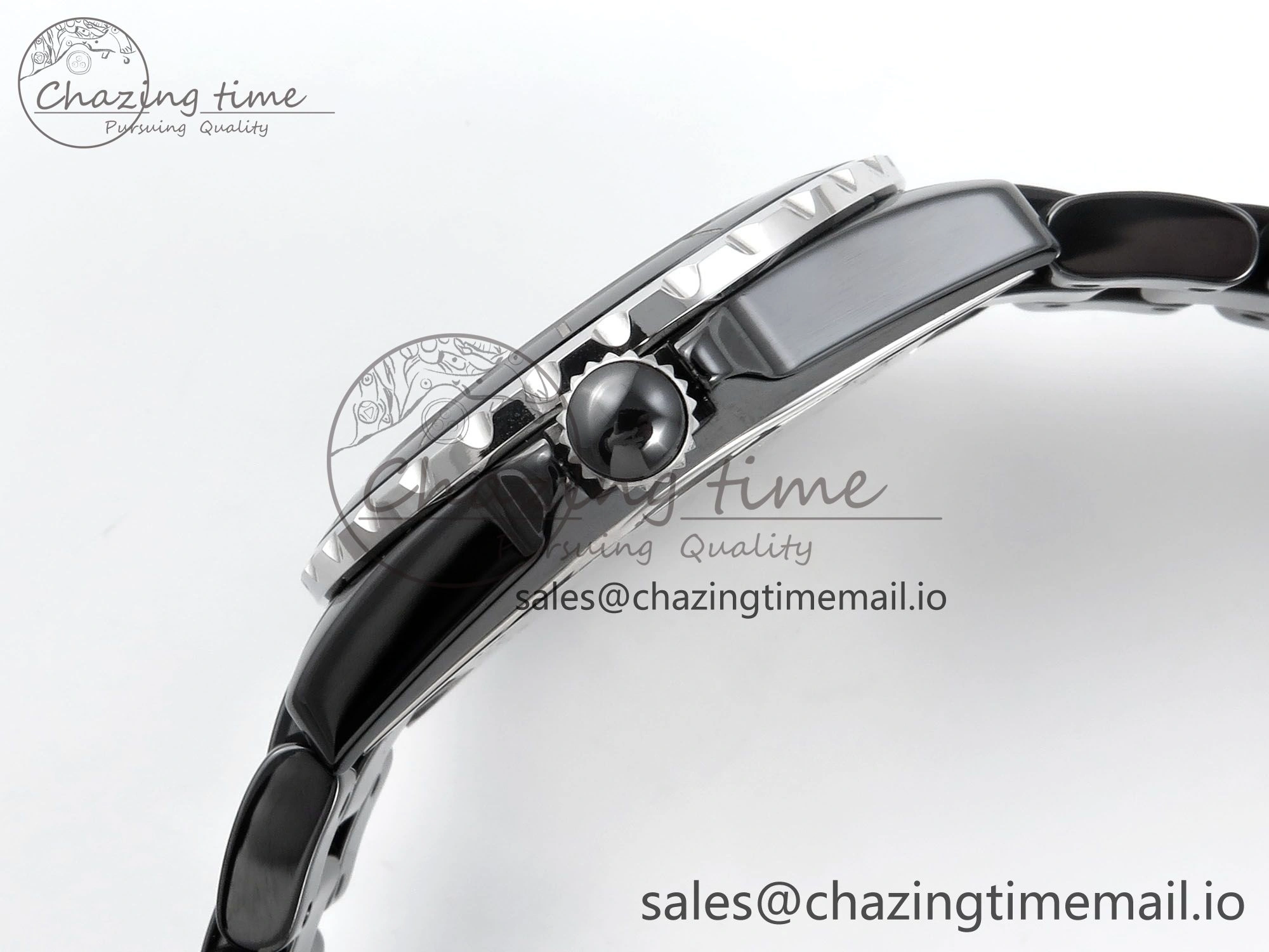 J13 38mm Black Ceramic HTF 1:1 Best Edition Black Numbers Dial on Bracelet A2892