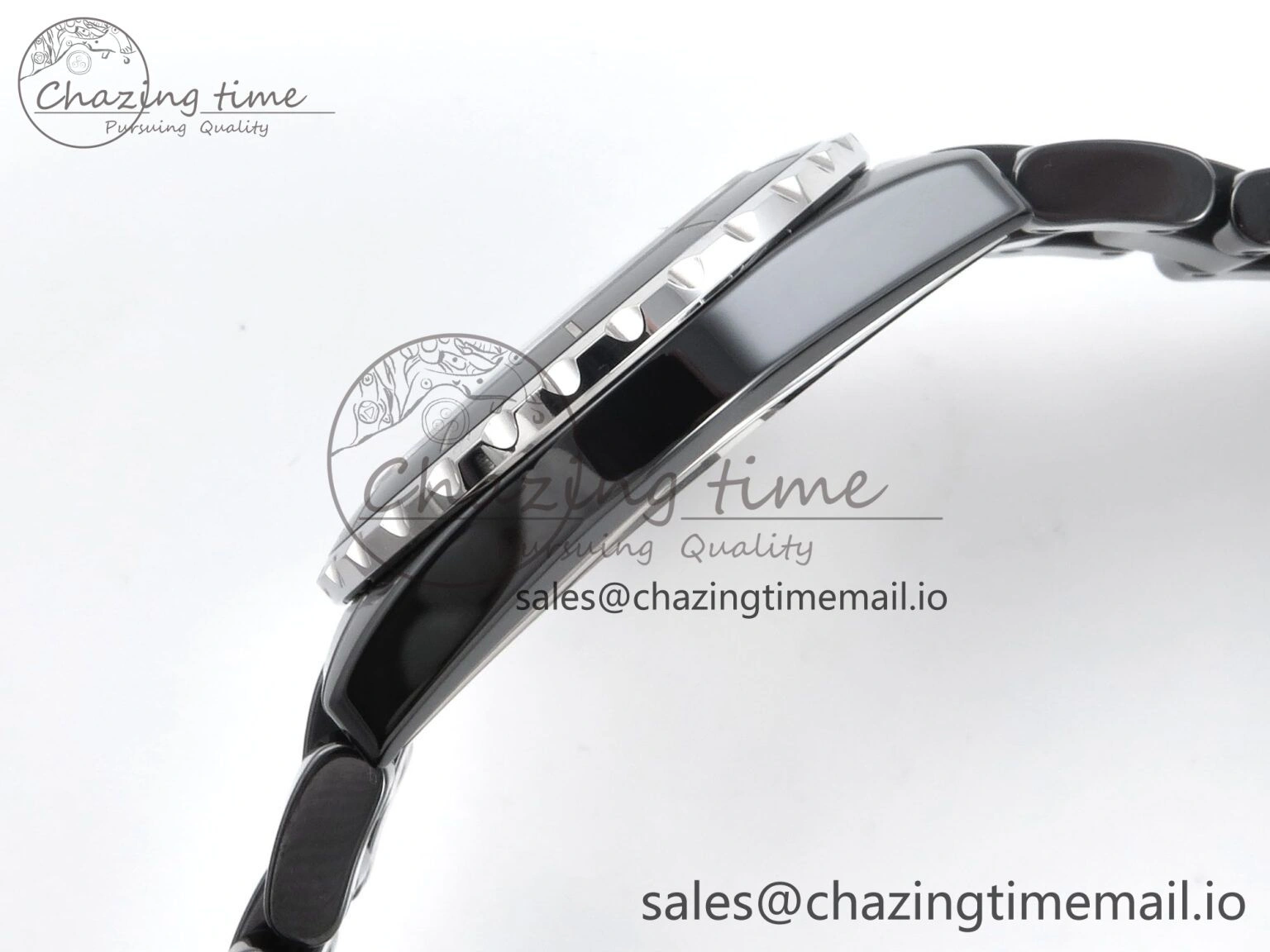 J13 38mm Black Ceramic HTF 1:1 Best Edition Black Numbers Dial on Bracelet A2892