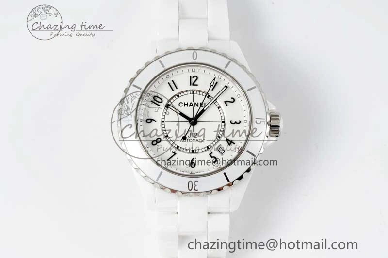 J13 38mm H5700 HTF 1:1 Best Edition White Ceramic Numeral Markers Dial on Bracelet Calibre 12.1