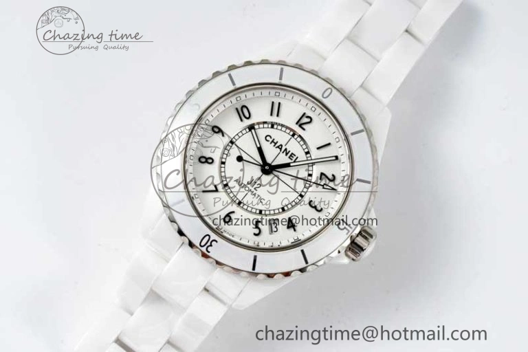 J13 38mm H5700 HTF 1:1 Best Edition White Ceramic Numeral Markers Dial on Bracelet Calibre 12.1