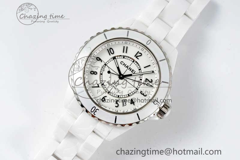 J13 38mm H5700 HTF 1:1 Best Edition White Ceramic Numeral Markers Dial on Bracelet Calibre 12.1