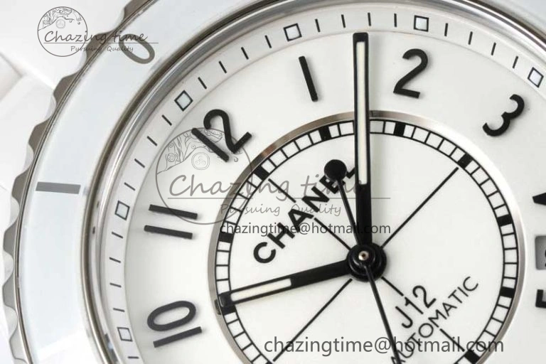J13 38mm H5700 HTF 1:1 Best Edition White Ceramic Numeral Markers Dial on Bracelet Calibre 12.1