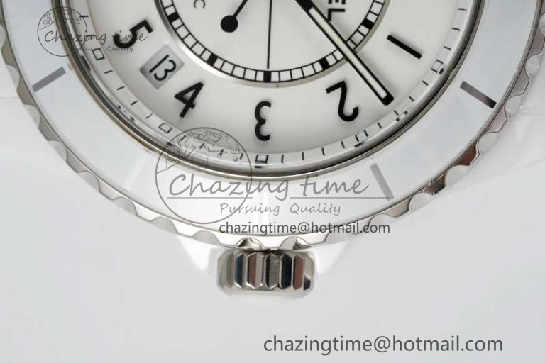 J13 38mm H5700 HTF 1:1 Best Edition White Ceramic Numeral Markers Dial on Bracelet Calibre 12.1