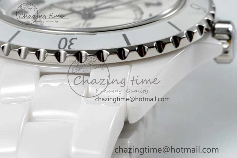 J13 38mm H5700 HTF 1:1 Best Edition White Ceramic Numeral Markers Dial on Bracelet Calibre 12.1