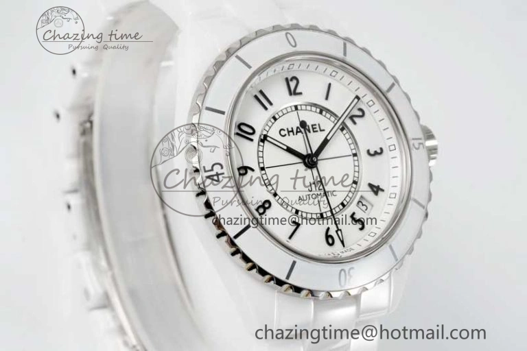 J13 38mm H5700 HTF 1:1 Best Edition White Ceramic Numeral Markers Dial on Bracelet Calibre 12.1