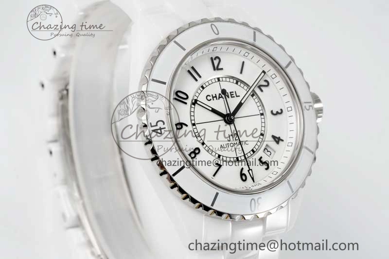 J13 38mm H5700 HTF 1:1 Best Edition White Ceramic Numeral Markers Dial on Bracelet Calibre 12.1