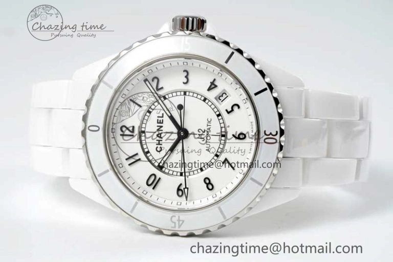 J13 38mm H5700 HTF 1:1 Best Edition White Ceramic Numeral Markers Dial on Bracelet Calibre 12.1