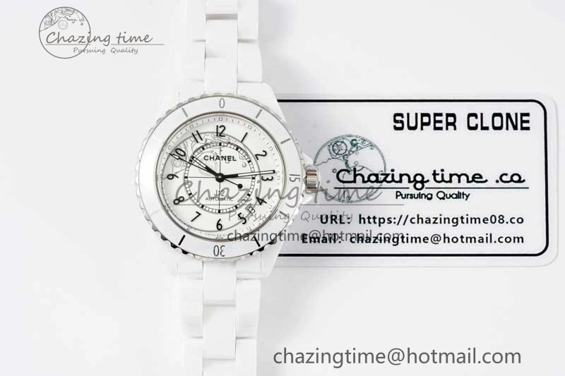 J13 38mm H5700 HTF 1:1 Best Edition White Ceramic Numeral Markers Dial on Bracelet Calibre 12.1