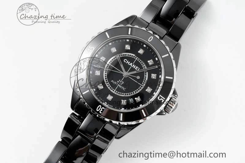 J13 38mm H5702 HTF 1:1 Best Edition Black Korea Ceramic Diamonds Markers Dial on Bracelet Calibre 12.1