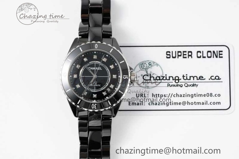 J13 38mm H5702 HTF 1:1 Best Edition Black Korea Ceramic Diamonds Markers Dial on Bracelet Calibre 12.1