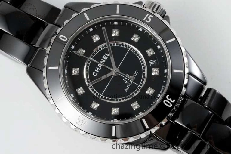 J13 38mm H5702 HTF 1:1 Best Edition Black Korea Ceramic Diamonds Markers Dial on Bracelet Calibre 12.1