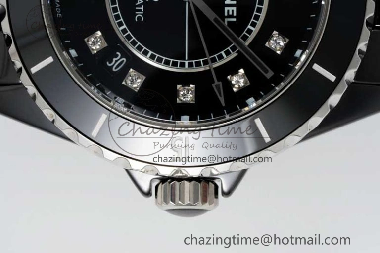 J13 38mm H5702 HTF 1:1 Best Edition Black Korea Ceramic Diamonds Markers Dial on Bracelet Calibre 12.1