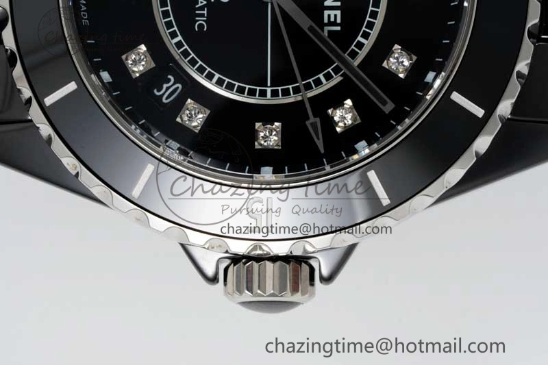 J13 38mm H5702 HTF 1:1 Best Edition Black Korea Ceramic Diamonds Markers Dial on Bracelet Calibre 12.1