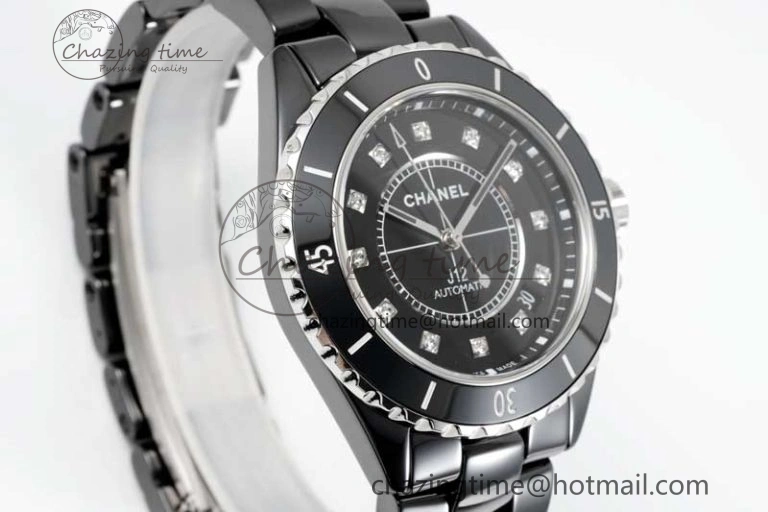 J13 38mm H5702 HTF 1:1 Best Edition Black Korea Ceramic Diamonds Markers Dial on Bracelet Calibre 12.1
