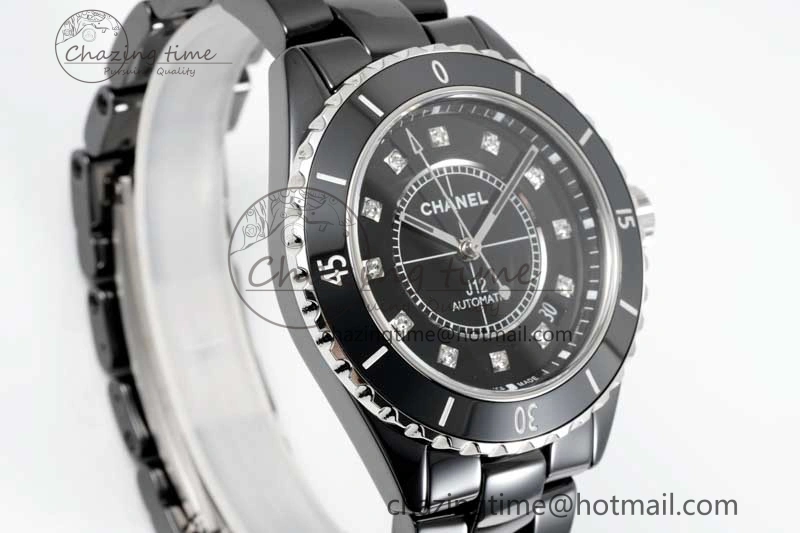 J13 38mm H5702 HTF 1:1 Best Edition Black Korea Ceramic Diamonds Markers Dial on Bracelet Calibre 12.1
