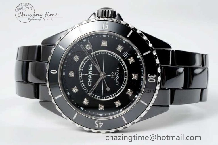 J13 38mm H5702 HTF 1:1 Best Edition Black Korea Ceramic Diamonds Markers Dial on Bracelet Calibre 12.1