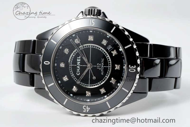J13 38mm H5702 HTF 1:1 Best Edition Black Korea Ceramic Diamonds Markers Dial on Bracelet Calibre 12.1