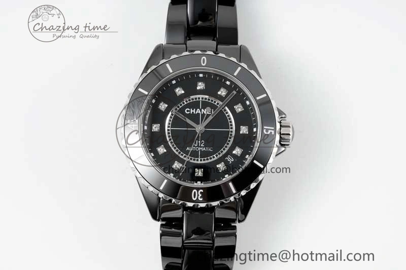 J13 38mm H5702 HTF 1:1 Best Edition Black Korea Ceramic Diamonds Markers Dial on Bracelet Calibre 12.1