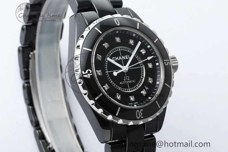 J13 38mm HTF 1:1 Best Edition Black Korea Ceramic Diamonds Markers Dial on Bracelet A2892