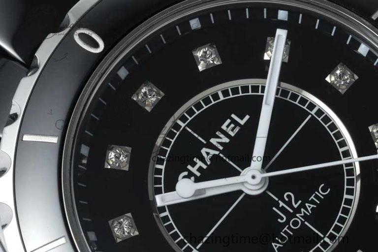 J13 38mm HTF 1:1 Best Edition Black Korea Ceramic Diamonds Markers Dial on Bracelet A2892