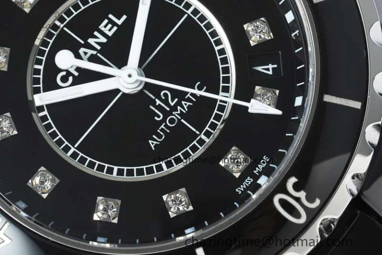 J13 38mm HTF 1:1 Best Edition Black Korea Ceramic Diamonds Markers Dial on Bracelet A2892