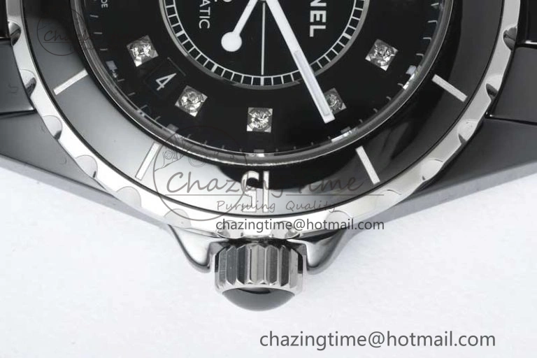 J13 38mm HTF 1:1 Best Edition Black Korea Ceramic Diamonds Markers Dial on Bracelet A2892