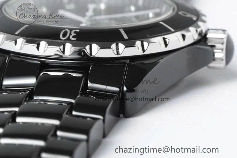 J13 38mm HTF 1:1 Best Edition Black Korea Ceramic Diamonds Markers Dial on Bracelet A2892
