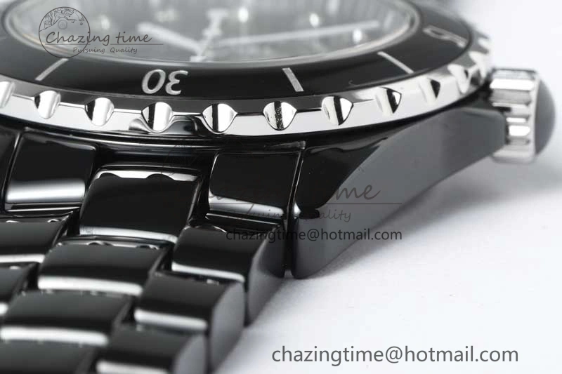 J13 38mm HTF 1:1 Best Edition Black Korea Ceramic Diamonds Markers Dial on Bracelet A2892