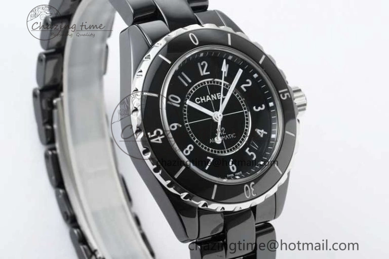 J13 38mm HTF 1:1 Best Edition Black Korea Ceramic Numeral Markers Dial on Bracelet A2892