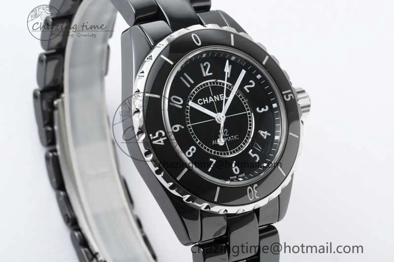 J13 38mm HTF 1:1 Best Edition Black Korea Ceramic Numeral Markers Dial on Bracelet A2892