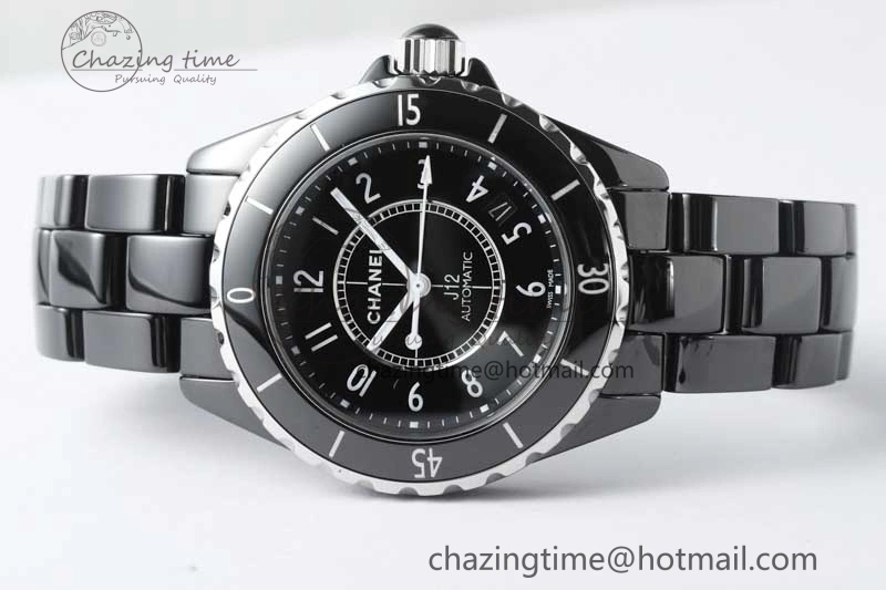 J13 38mm HTF 1:1 Best Edition Black Korea Ceramic Numeral Markers Dial on Bracelet A2892