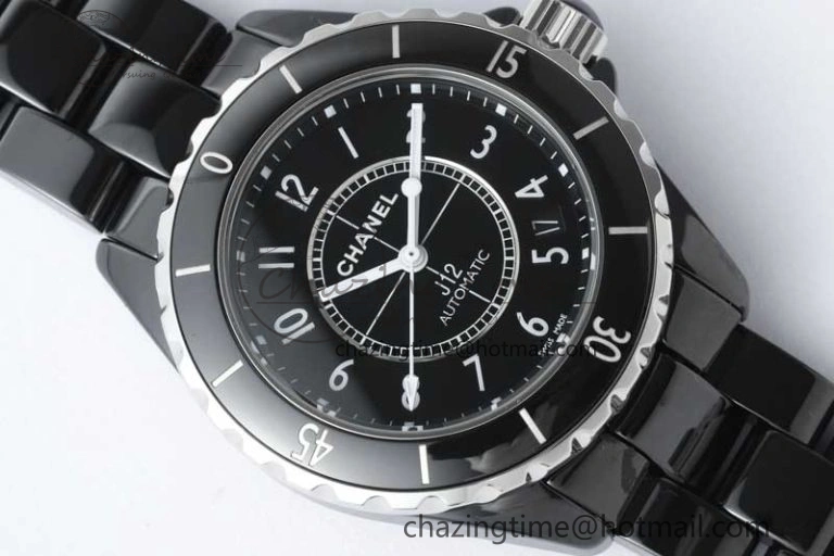 J13 38mm HTF 1:1 Best Edition Black Korea Ceramic Numeral Markers Dial on Bracelet A2892